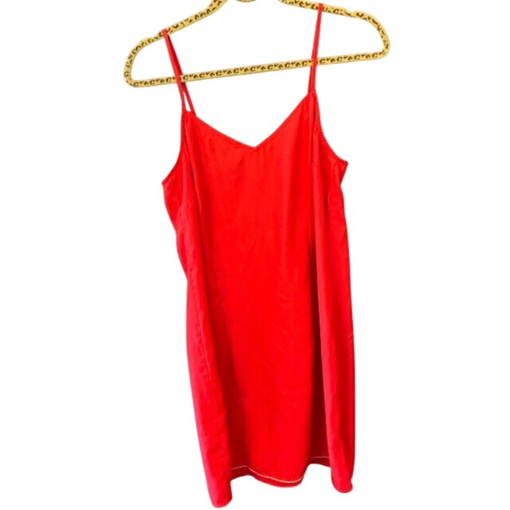 Maeve Mini Dress Womens Small Red Excellent Rayon Sleeveless Tie Neck Belted - Picture 6 of 8
